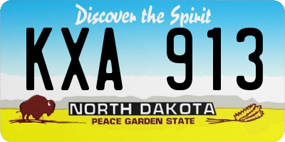 ND license plate KXA913