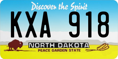 ND license plate KXA918