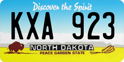 ND license plate KXA923