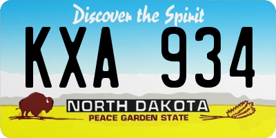 ND license plate KXA934