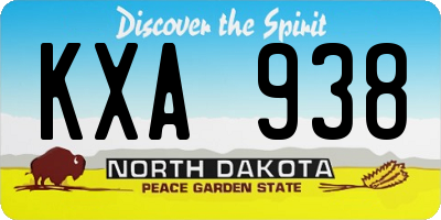 ND license plate KXA938
