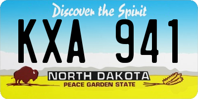 ND license plate KXA941