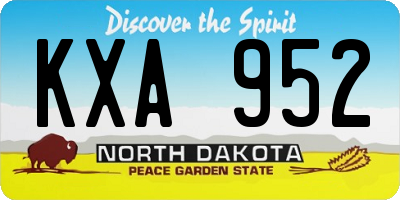 ND license plate KXA952