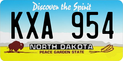 ND license plate KXA954