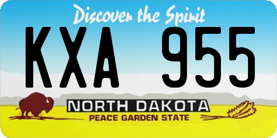 ND license plate KXA955