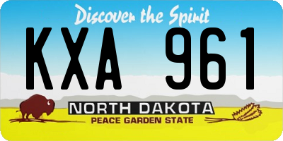 ND license plate KXA961