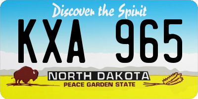 ND license plate KXA965