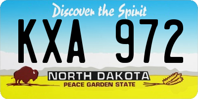 ND license plate KXA972