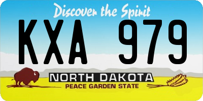 ND license plate KXA979