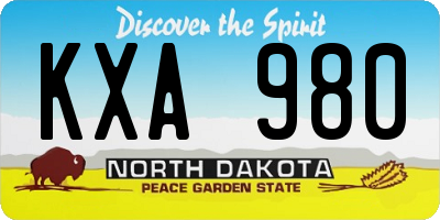 ND license plate KXA980