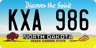 ND license plate KXA986