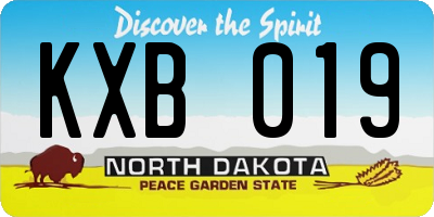 ND license plate KXB019