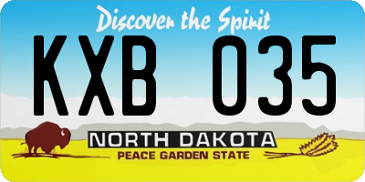 ND license plate KXB035
