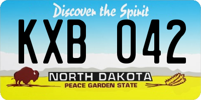 ND license plate KXB042