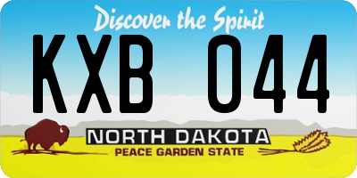 ND license plate KXB044