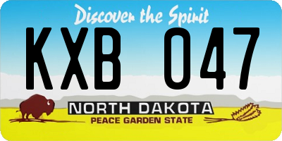 ND license plate KXB047