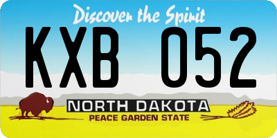 ND license plate KXB052