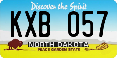 ND license plate KXB057