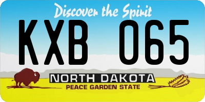 ND license plate KXB065