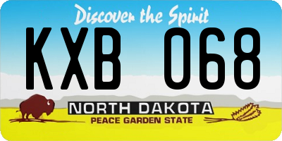 ND license plate KXB068