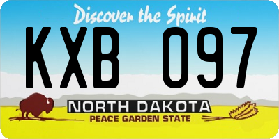 ND license plate KXB097