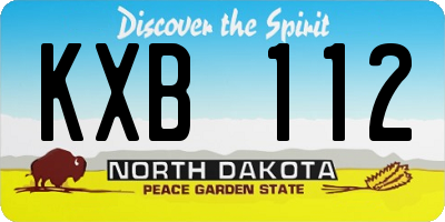 ND license plate KXB112