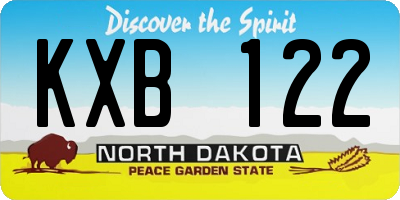 ND license plate KXB122