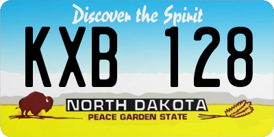 ND license plate KXB128