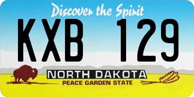 ND license plate KXB129