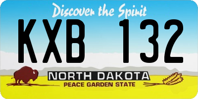 ND license plate KXB132