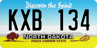ND license plate KXB134
