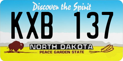 ND license plate KXB137