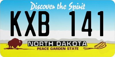 ND license plate KXB141