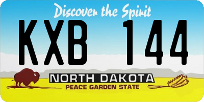 ND license plate KXB144
