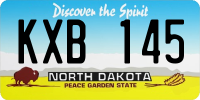ND license plate KXB145