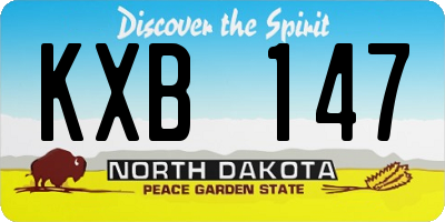ND license plate KXB147