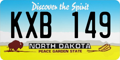 ND license plate KXB149
