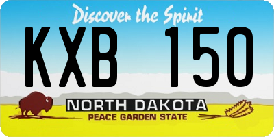 ND license plate KXB150