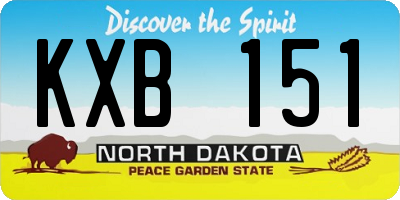 ND license plate KXB151