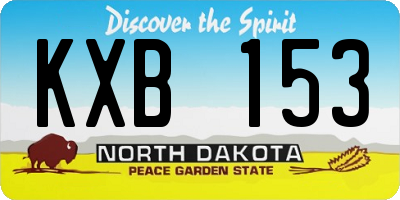 ND license plate KXB153