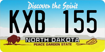 ND license plate KXB155