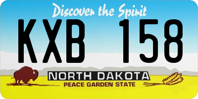 ND license plate KXB158