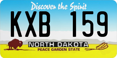 ND license plate KXB159