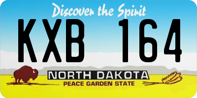 ND license plate KXB164