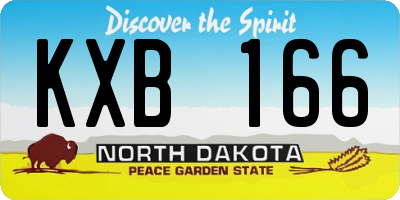 ND license plate KXB166