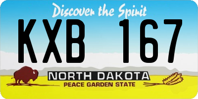 ND license plate KXB167