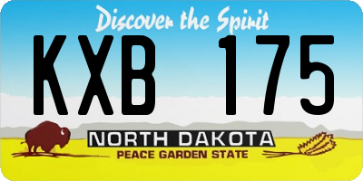ND license plate KXB175