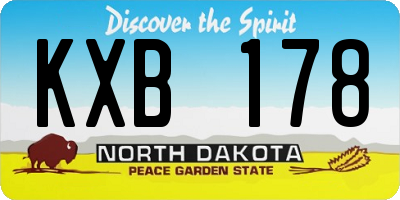 ND license plate KXB178