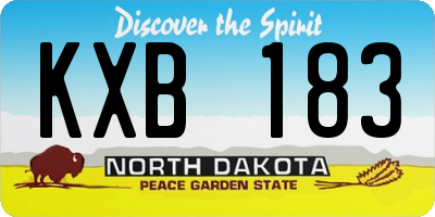 ND license plate KXB183