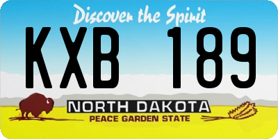 ND license plate KXB189
